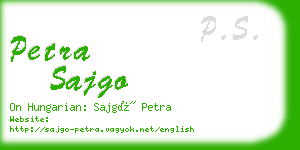petra sajgo business card